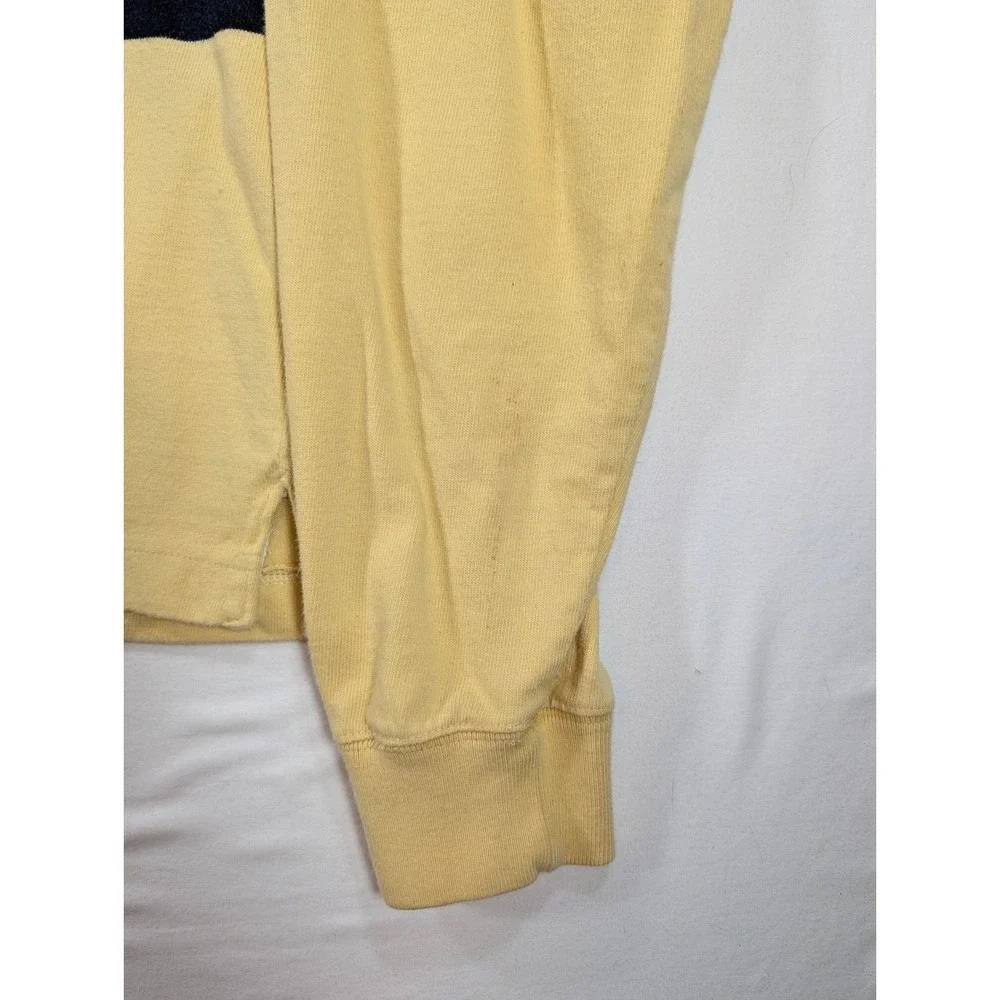 Polo Ralph Lauren Rugby Shirt XL Yellow Navy Blue Striped Long Sleeve Cotton